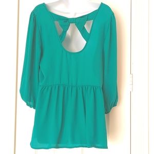 Miami green turquoise blouse